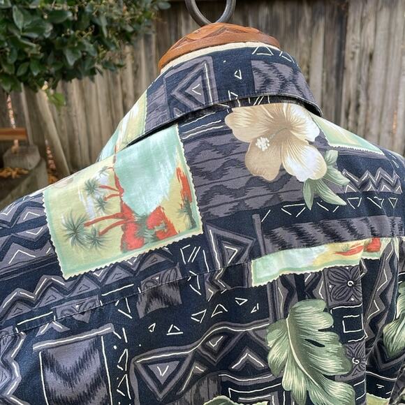 Moda Campia Surfer Tiki Aloha Lounge Wear Hawaiian Button Up Shirt Mens's Small - Picture 5 of 9